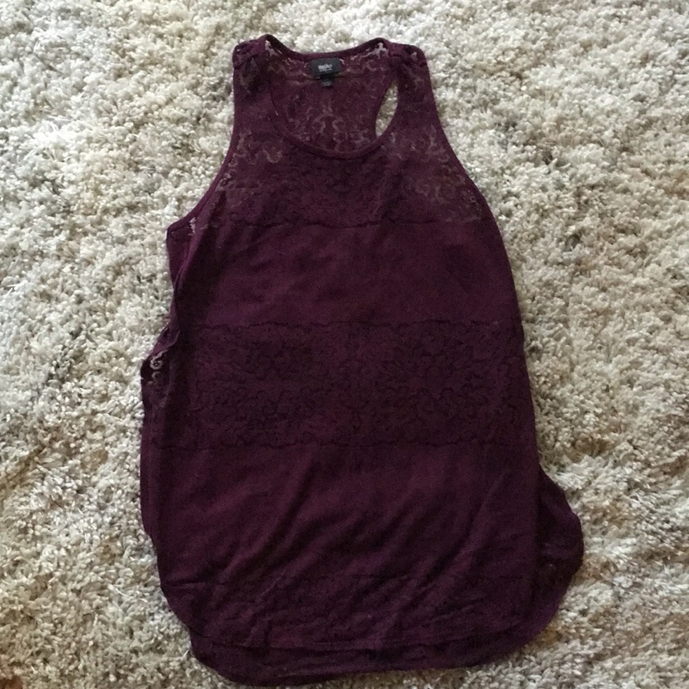 Purple racerback top w/ lacing details